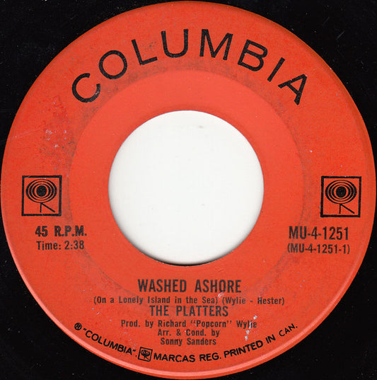 The Platters : Washed Ashore (On A Lonely Island In The Sea) (7")