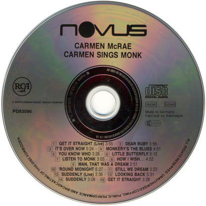 Carmen McRae : Carmen Sings Monk (CD, Album)