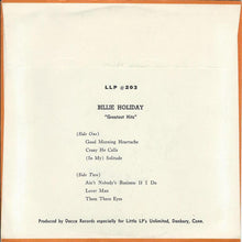 Billie Holiday : Billie Holiday's Greatest Hits! (7", Jukebox)