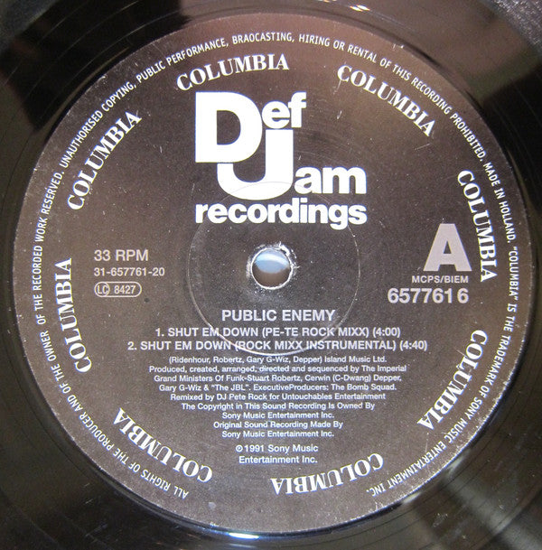 Public Enemy : Shut 'Em Down (12")