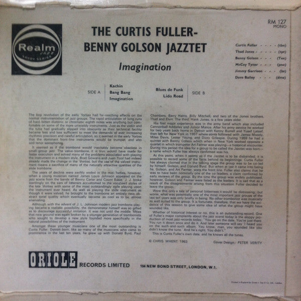The Curtis Fuller Sextet With Thad Jones And McCoy Tyner : Imagination (LP, Album, Mono, RE)