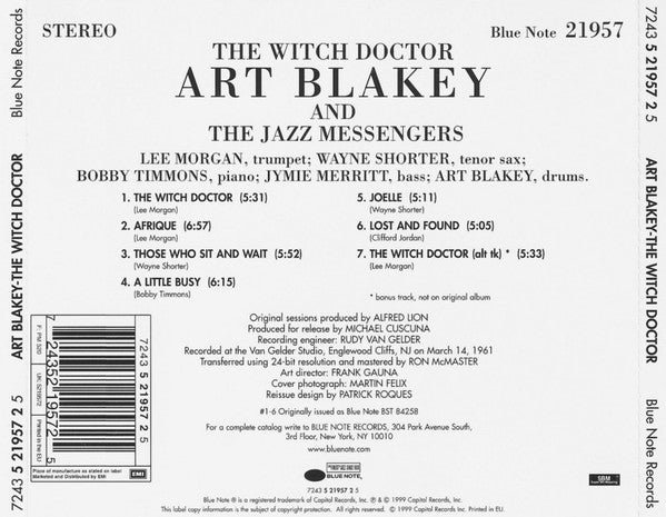 Art Blakey & The Jazz Messengers : The Witch Doctor (CD, Album, RE)