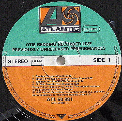 Otis Redding : Recorded Live (Previously Unreleased Performances) (LP)
