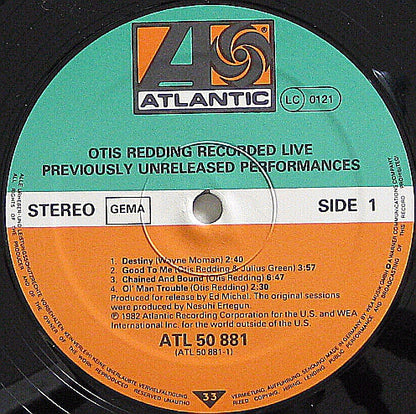 Otis Redding : Recorded Live (Previously Unreleased Performances) (LP)