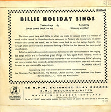Billie Holiday : Billie Holiday Sings (7", EP)