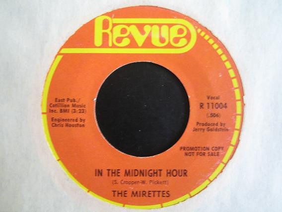 The Mirettes : In The Midnight Hour / To Love Somebody (7", Single, Promo)