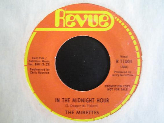 The Mirettes : In The Midnight Hour / To Love Somebody (7", Single, Promo)