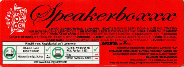 OutKast : Speakerboxxx / The Love Below (2xCD, Album)