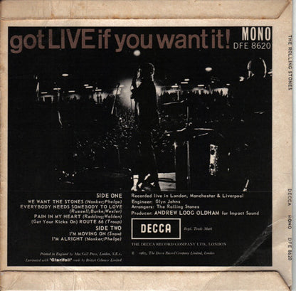 The Rolling Stones : Got Live If You Want It! (7", EP, Mono)