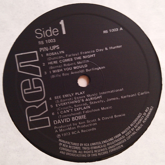 David Bowie : Pinups (LP, Album, RP, Bla)