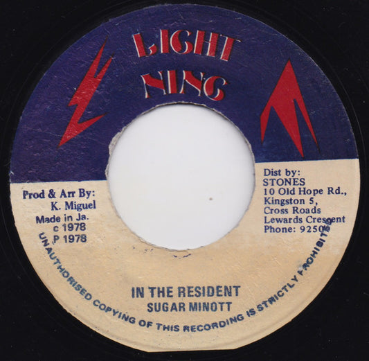 Sugar Minott : In The Resident (7")