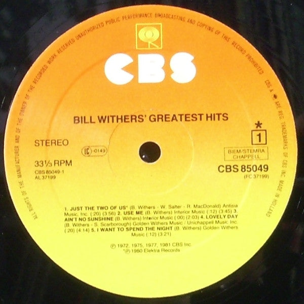 Bill Withers : Bill Withers' Greatest Hits (LP, Comp)