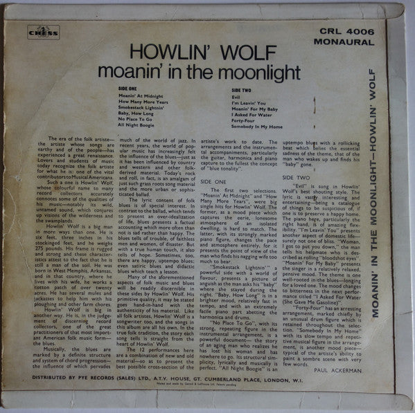 Howlin' Wolf : Moanin' In The Moonlight (LP, Album, Mono)