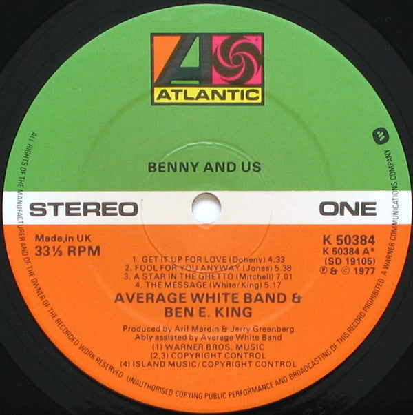 Average White Band & Ben E. King : Benny And Us (LP, Album)