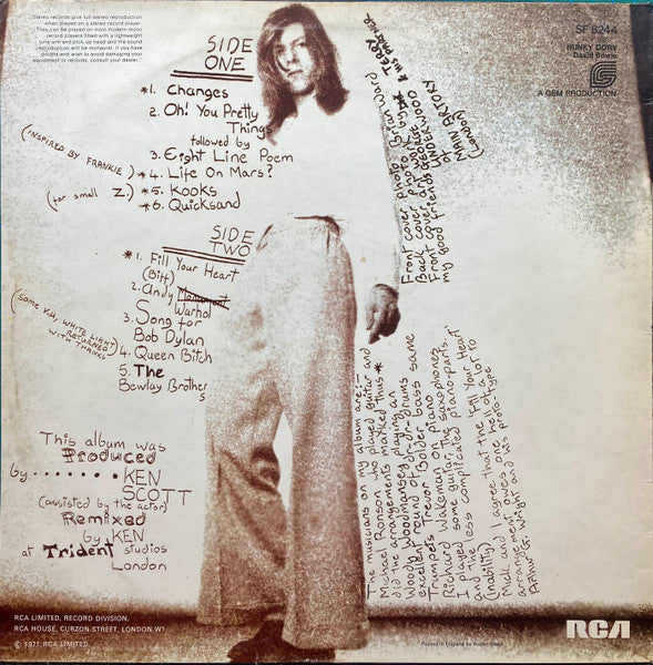 David Bowie : Hunky Dory (LP, Album)