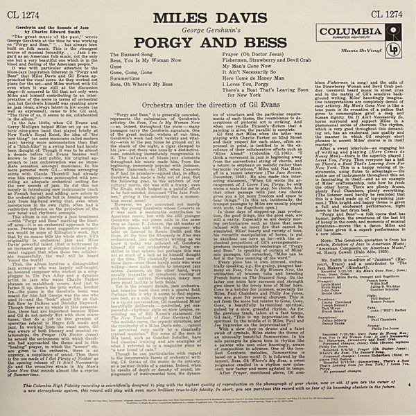 Miles Davis : Porgy And Bess (LP, Album, Mono, RE, RM, 180)