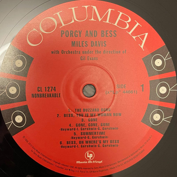 Miles Davis : Porgy And Bess (LP, Album, Mono, RE, RM, 180)