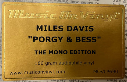 Miles Davis : Porgy And Bess (LP, Album, Mono, RE, RM, 180)