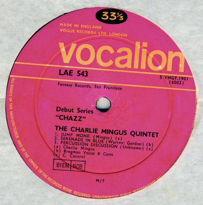 The Charles Mingus Quintet : Chazz! (LP, Album, Mono, RE)