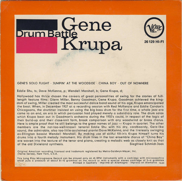 Gene Krupa : Drum Battle (7", EP, Mono)