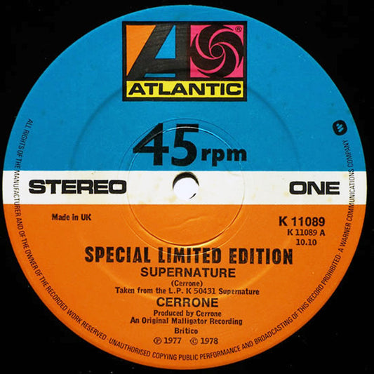 Cerrone : Supernature / Give Me Love (12", Ltd, S/Edition)