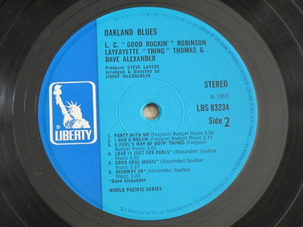 L.C. Robinson, Lafayette Thomas And Dave Alexander (7) : Oakland Blues (LP, Album)