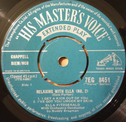 Ella Fitzgerald With The Buddy Bregman Orchestra : Relaxing With Ella (No. 2) (7", EP)