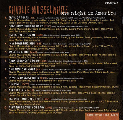 Charlie Musselwhite : One Night In America (CD, Album)
