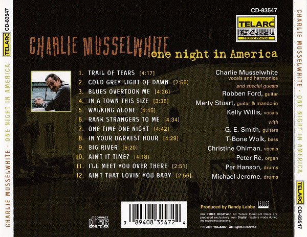 Charlie Musselwhite : One Night In America (CD, Album)