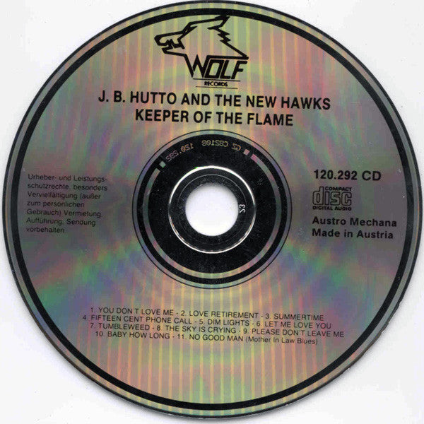 J.B. Hutto And The New Hawks* : Keeper Of The Flame (CD, Album)