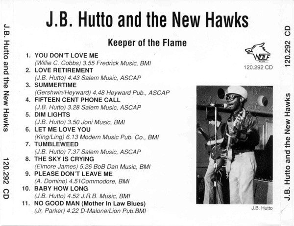 J.B. Hutto And The New Hawks* : Keeper Of The Flame (CD, Album)