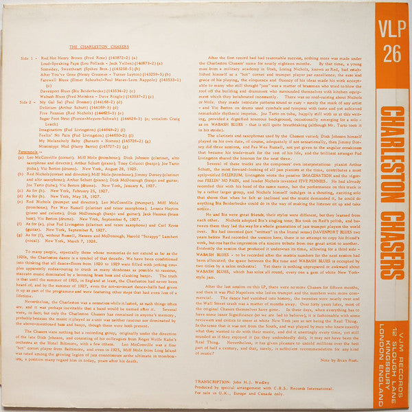 The Charleston Chasers With Miff Mole, Red Nichols, Jimmy Dorsey, Fud Livingston : 1925-1928 (LP, Comp)