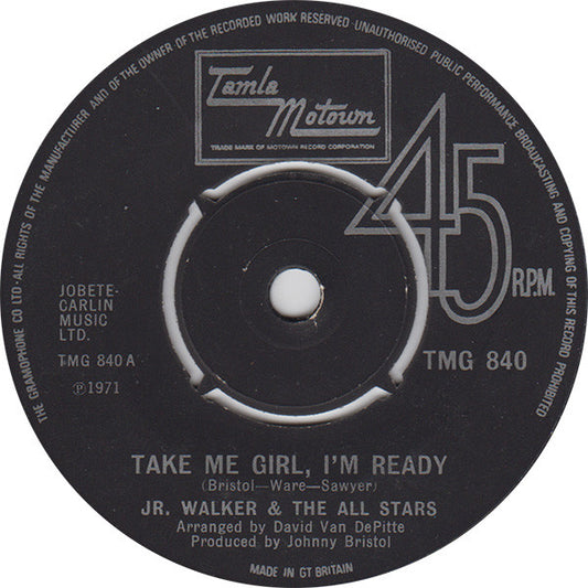 Junior Walker & The All Stars : Take Me Girl, I'm Ready  (7", Single, 4-P)