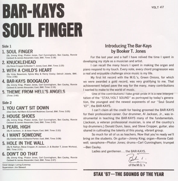 Bar-Kays : Soul Finger (CD, Album, RE, RM, RP)