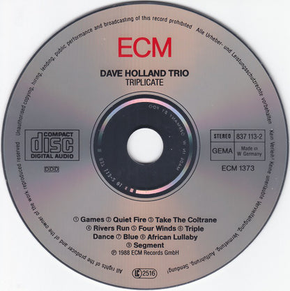 Dave Holland Trio : Triplicate (CD, Album)
