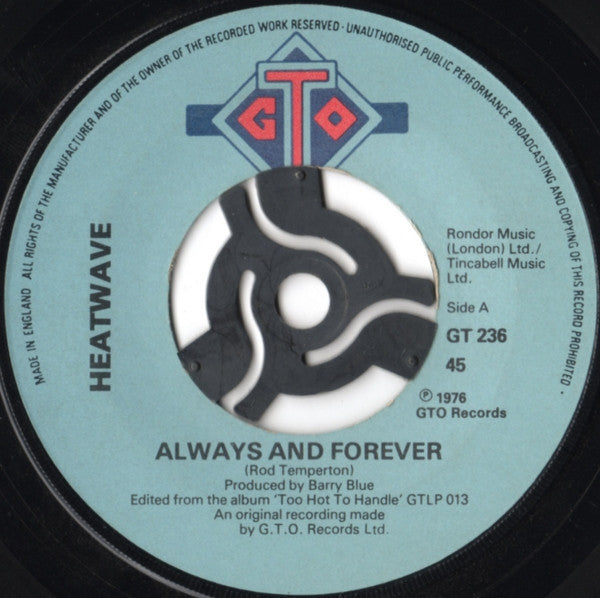 Heatwave : Always And Forever b/w Mind Blowing Decisions (7", Single)