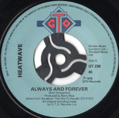 Heatwave : Always And Forever b/w Mind Blowing Decisions (7", Single)