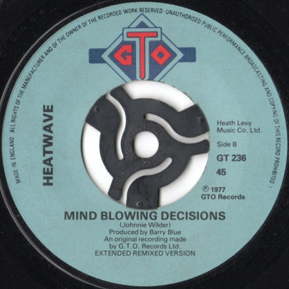Heatwave : Always And Forever b/w Mind Blowing Decisions (7", Single)