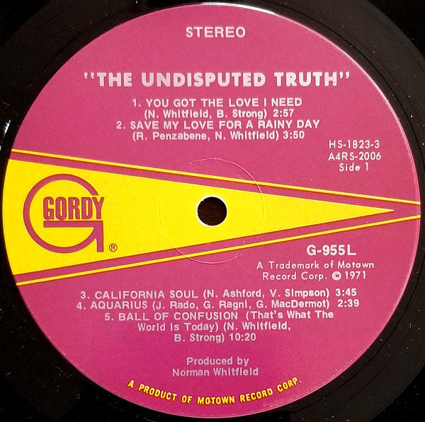 The Undisputed Truth : The Undisputed Truth (LP, Album, Ind)