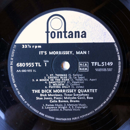 The Dick Morrissey Quartet : It's Morrissey, Man! (LP, Album, Mono)
