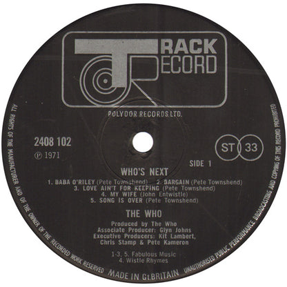 The Who : Who's Next (LP, Album)