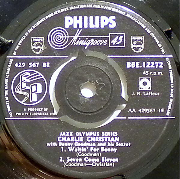 Charlie Christian With Benny Goodman Sextet : Charlie Christian (7", EP, Comp)
