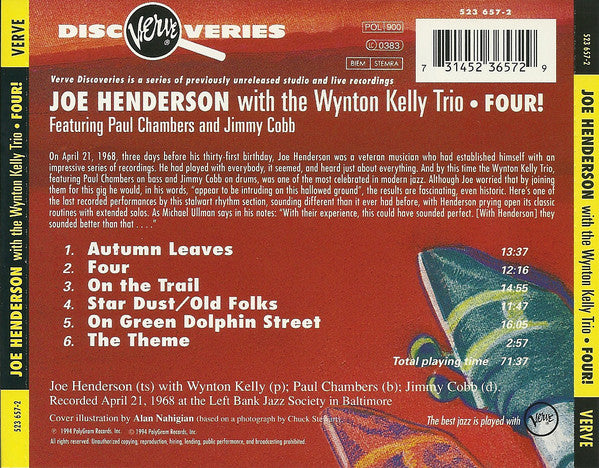 Joe Henderson With Wynton Kelly Trio : Four! (CD, Album, RM)