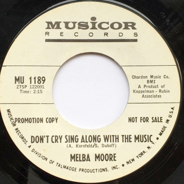 Melba Moore : Does Love Believe In Me / Don't Cry Sing Along With The Music (7", Promo)