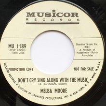 Melba Moore : Does Love Believe In Me / Don't Cry Sing Along With The Music (7", Promo)