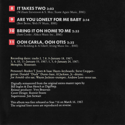 Otis Redding & Carla Thomas : King & Queen (CD, Album, RE, RM)