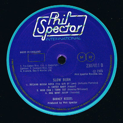 The Barney Kessel Trio : Slow Burn (LP, RE)