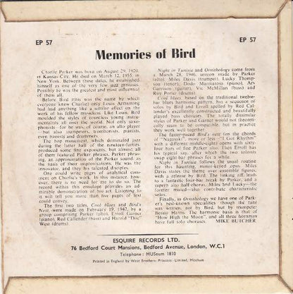 The Charlie Parker Septet  /  The Charlie Parker Quartet : Memories Of Bird (7", EP, RE, 4-P)