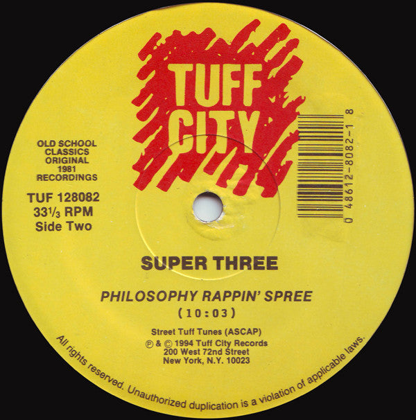 Cold Crush Brothers / Super 3 : Fresh Wild Fly And Bold / Philosophy Rappin' Spree (12", Yel)