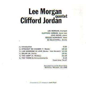 Lee Morgan - Clifford Jordan Quintet : Live In Baltimore 1968 (CD, Album)